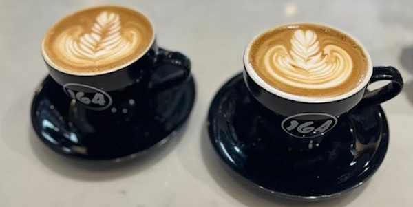 Two Lattes at Cafe 164