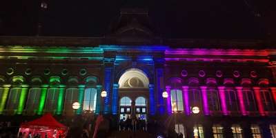 LGBTQ lights @ Light Night 2022 Leeds City Museum